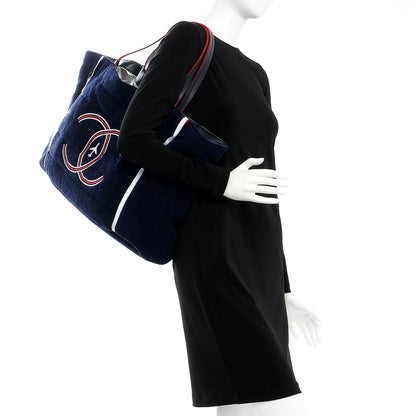 Chanel Reversible Airlines Tote Silver Navy 2 of 10