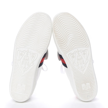Gucci Calfskin Ayers Blind For Love Embroidered Womens Ace Sneakers 37.5 White 7 of 13