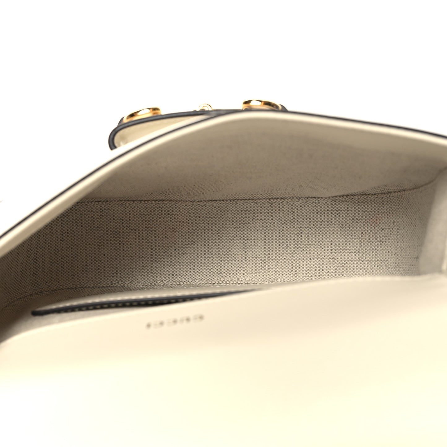 Azalea Calfskin Web Mini Horsebit 1955 Shoulder Bag Mystic White