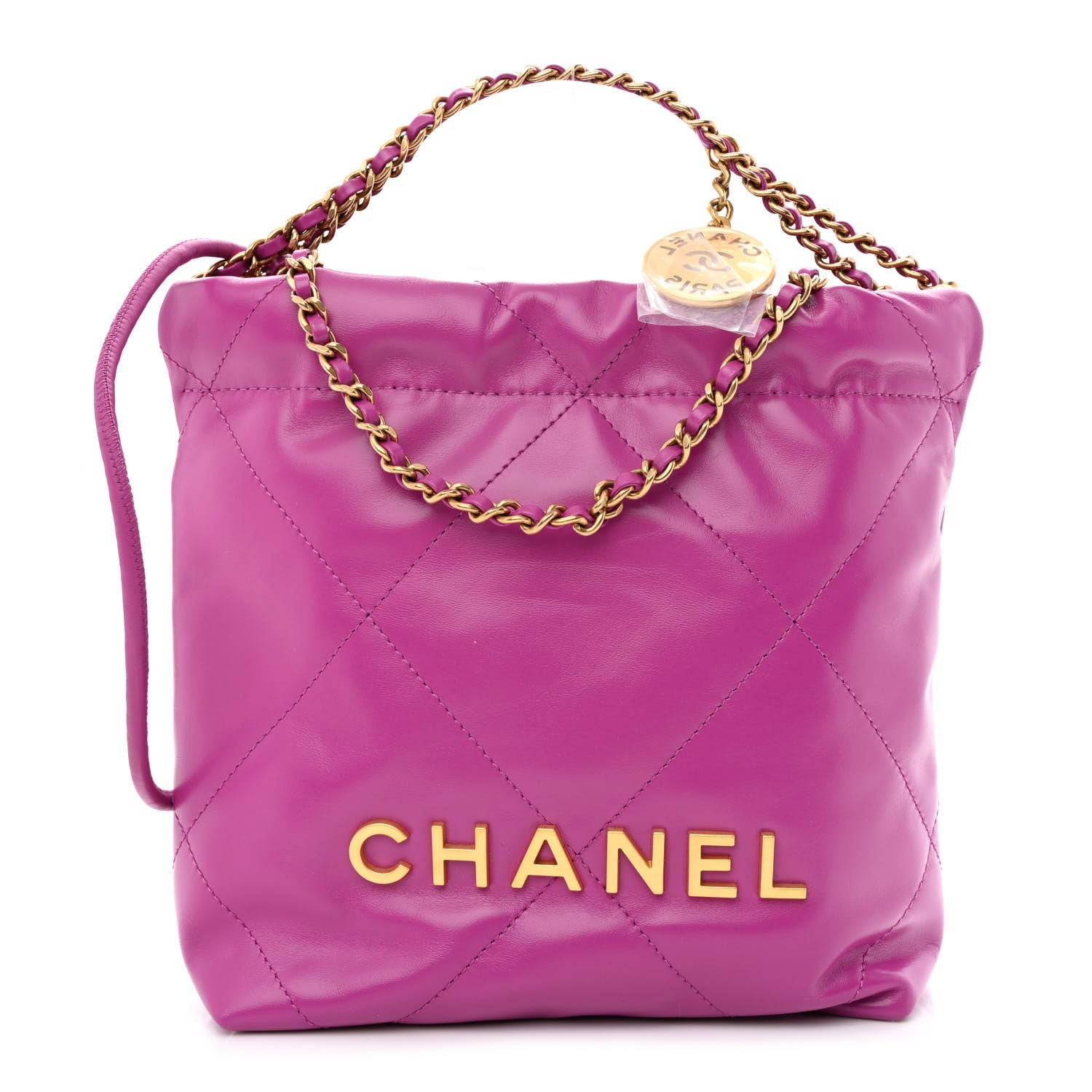 Chanel Shiny Calfskin Quilted Mini Chanel 22 Purple 1 of 11