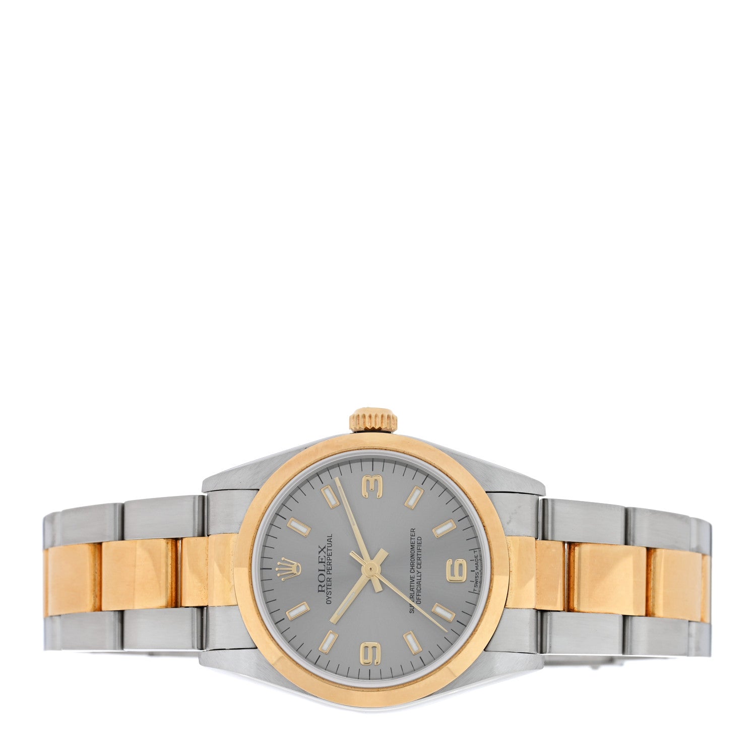 Rolex Stainless Steel 18K Yellow Gold 31mm Oyster Perpetual Watch Silver 77483 2 of 5