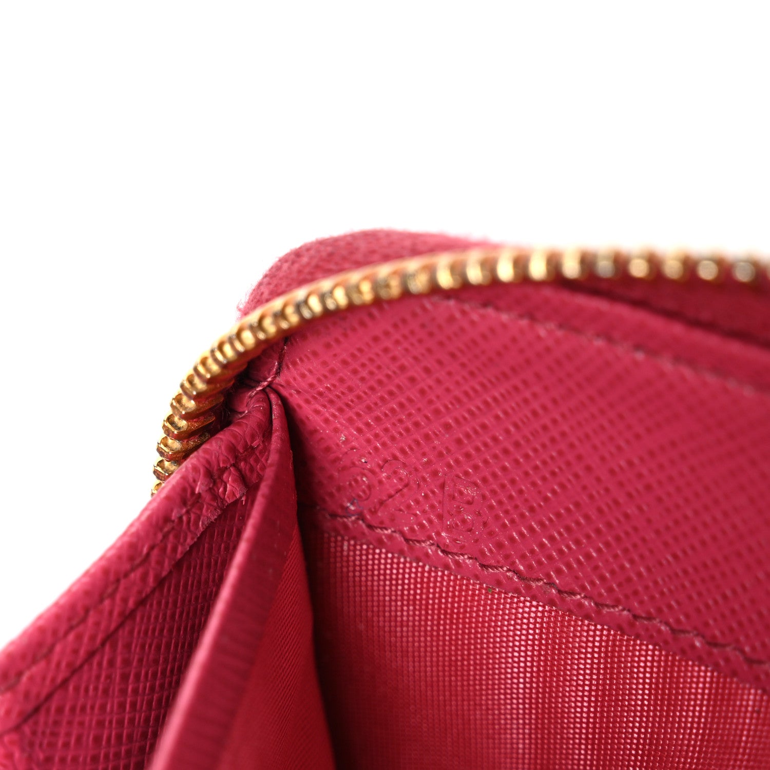 Prada Saffiano Metal Zip Around Wallet Peonia 7 of 9