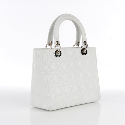 Christian Dior Lambskin Cannage Medium Lady Dior White 3 of 15