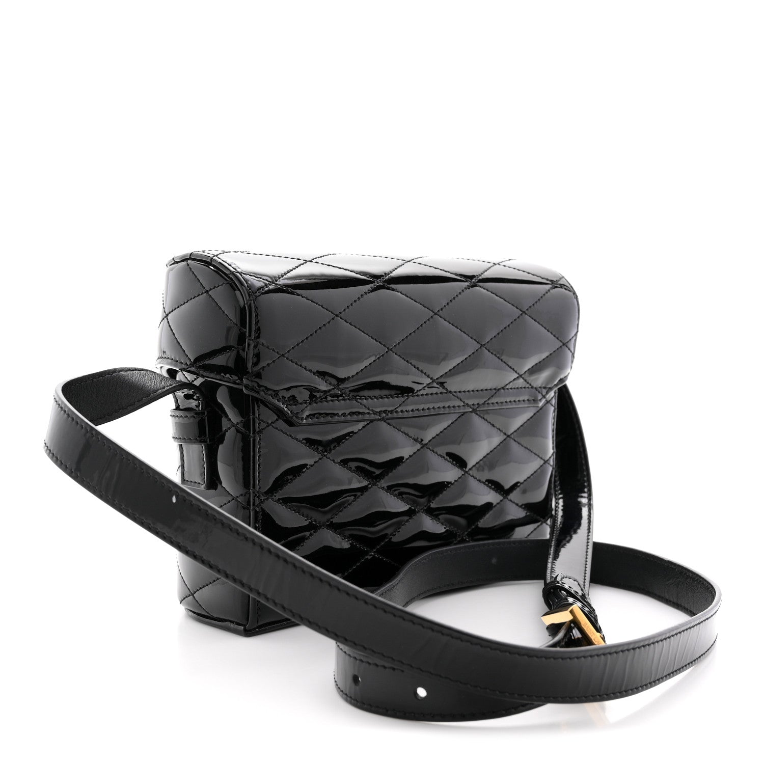 Saint Laurent Patent Matelasse Monogram June Box Bag Black 3 of 12