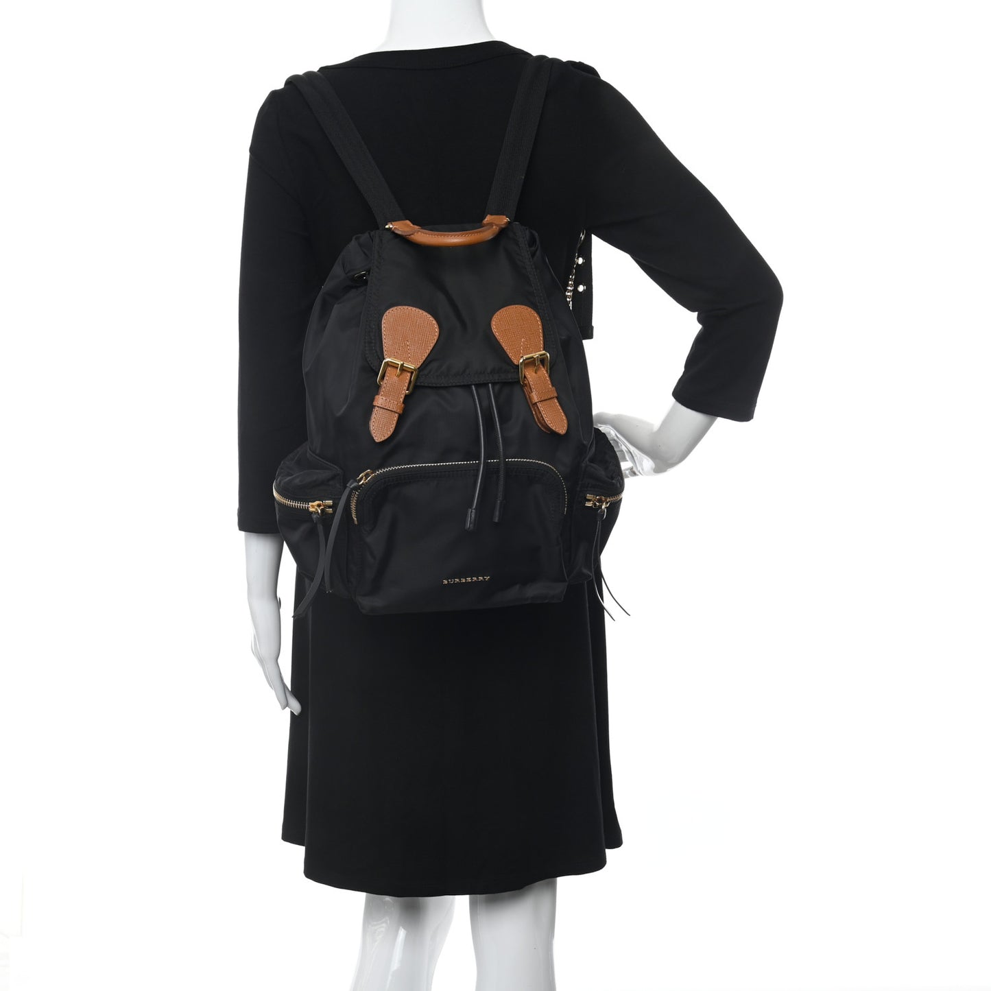 Nylon Medium Rucksack Backpack Black