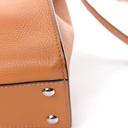 Fendi Vitello Seta Shiny Nappa Plexiglass Granite Medium Peekaboo Iconic Satchel Ginger Latte 13 of 14