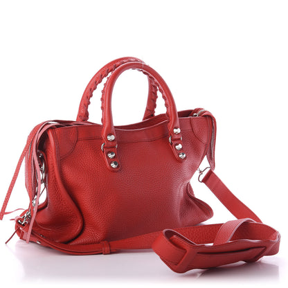 Balenciaga Vibrato Calfskin Classic Silver Hardware S City Rouge Cerise 5 of 13
