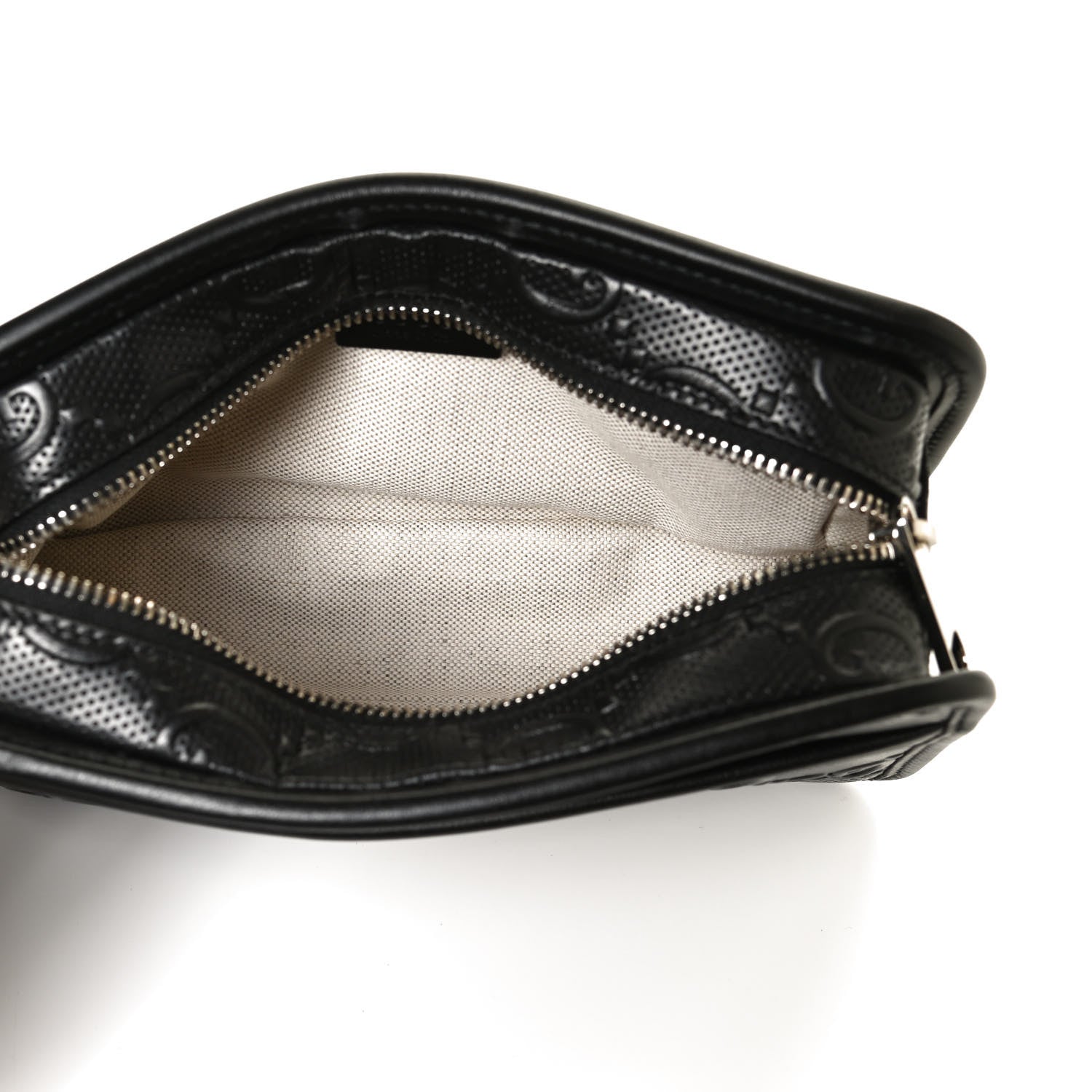 Gucci Calfskin GG Tennis Embossed Cosmetic Case Black 5 of 12