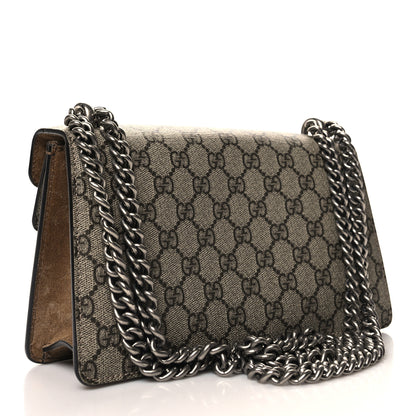Gucci GG Supreme Monogram Suede Crystal Small Dionysus Shoulder Bag Beige Ebony Taupe 3 of 13