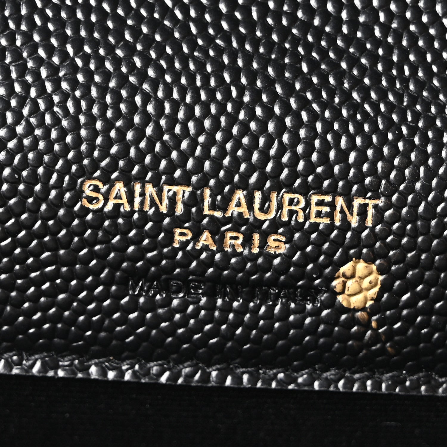 Saint Laurent Grain De Poudre Matelasse Chevron Monogram Envelope Chain Wallet Black 6 of 10