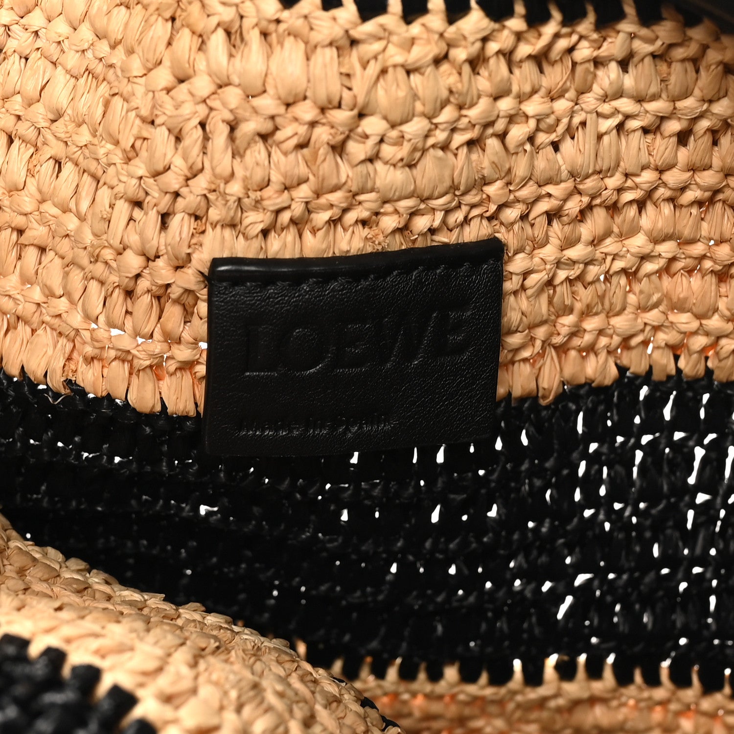 Loewe Raffia Striped Flamenco Knot Clutch Black Natural 6 of 9