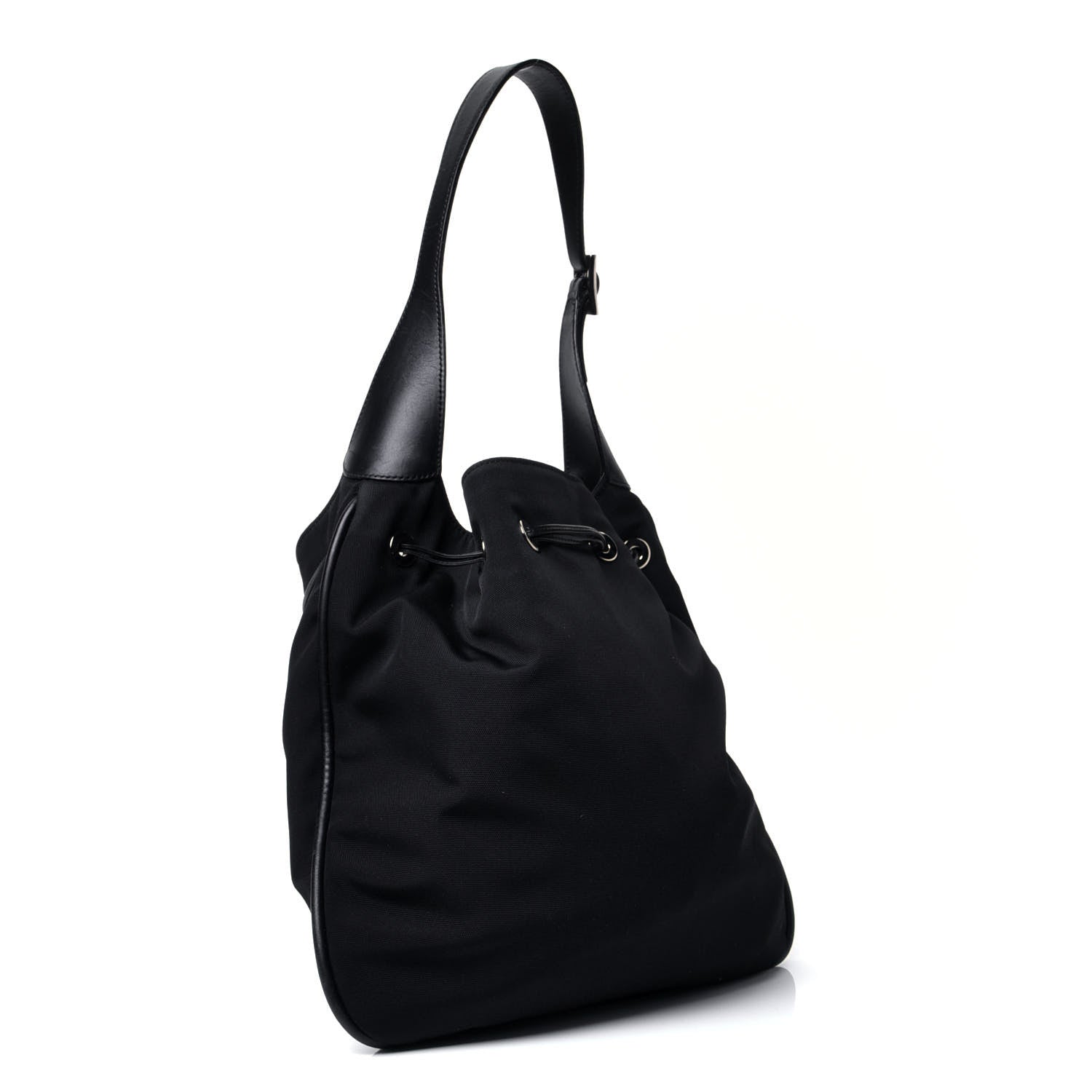 Gucci Nylon Drawstring Shoulder Bag Black 2 of 3