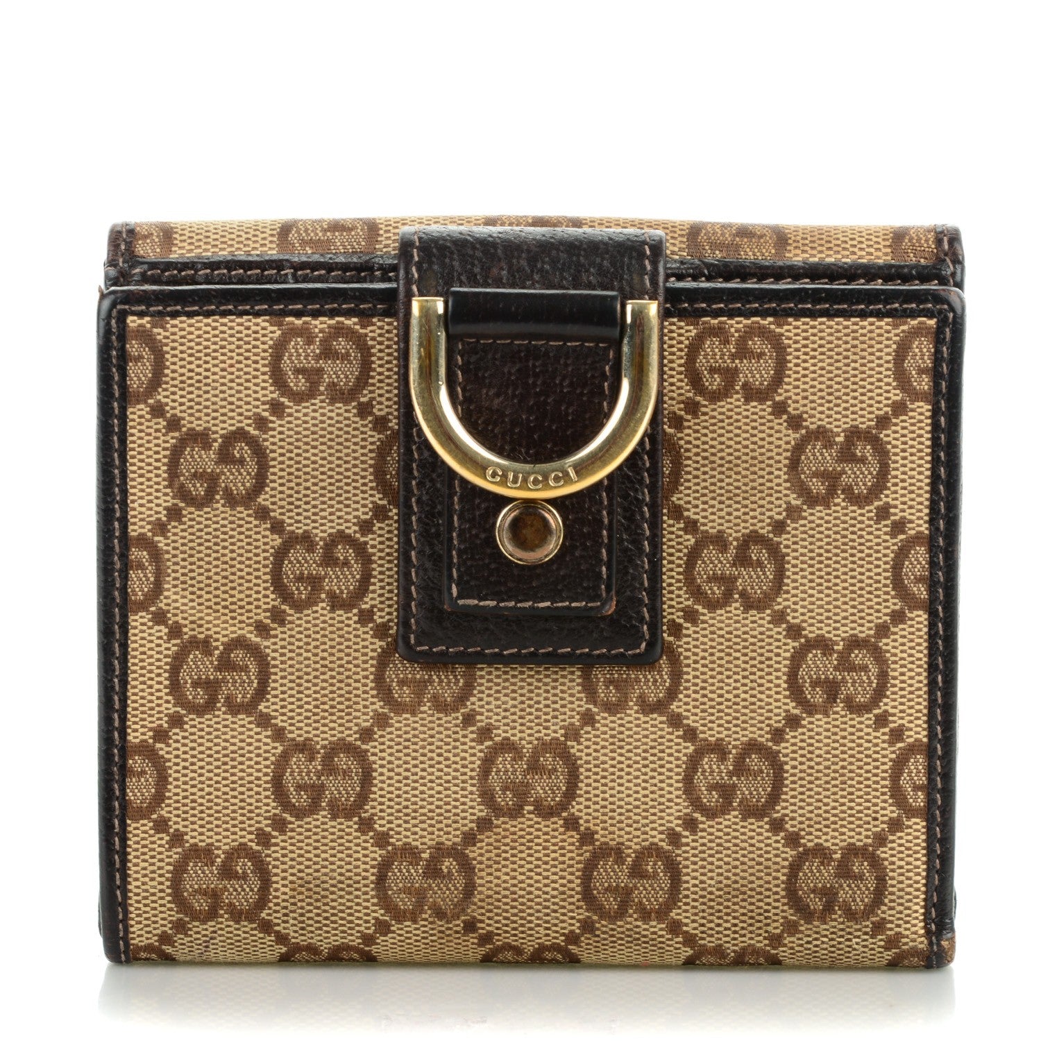 Gucci Monogram Abbey Compact Wallet Dark Brown 1 of 9