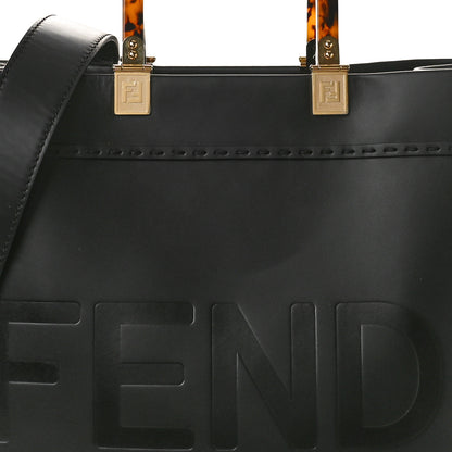 Fendi Vitello King Plexiglass Medium Fendi Sunshine Shopper Tote Black 7 of 9