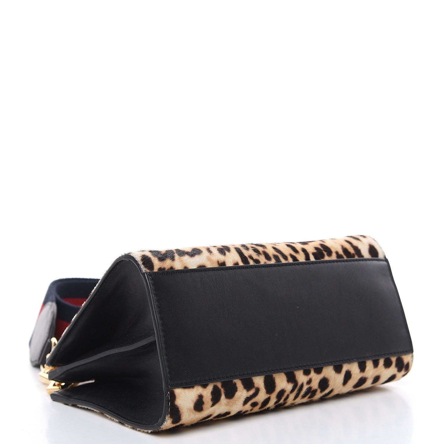 Gucci Calf Hair Bamboo Web Leopard Print Mini Nymphaea Top Handle Bag 4 of 16