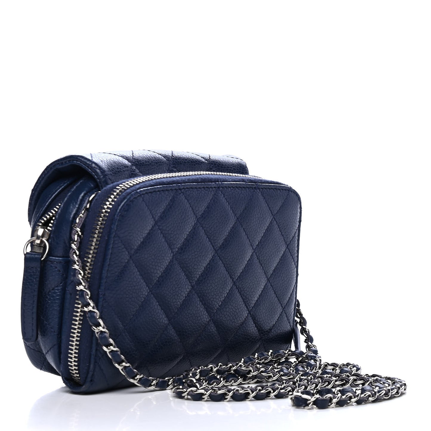Caviar Quilted New Mini Flap Navy