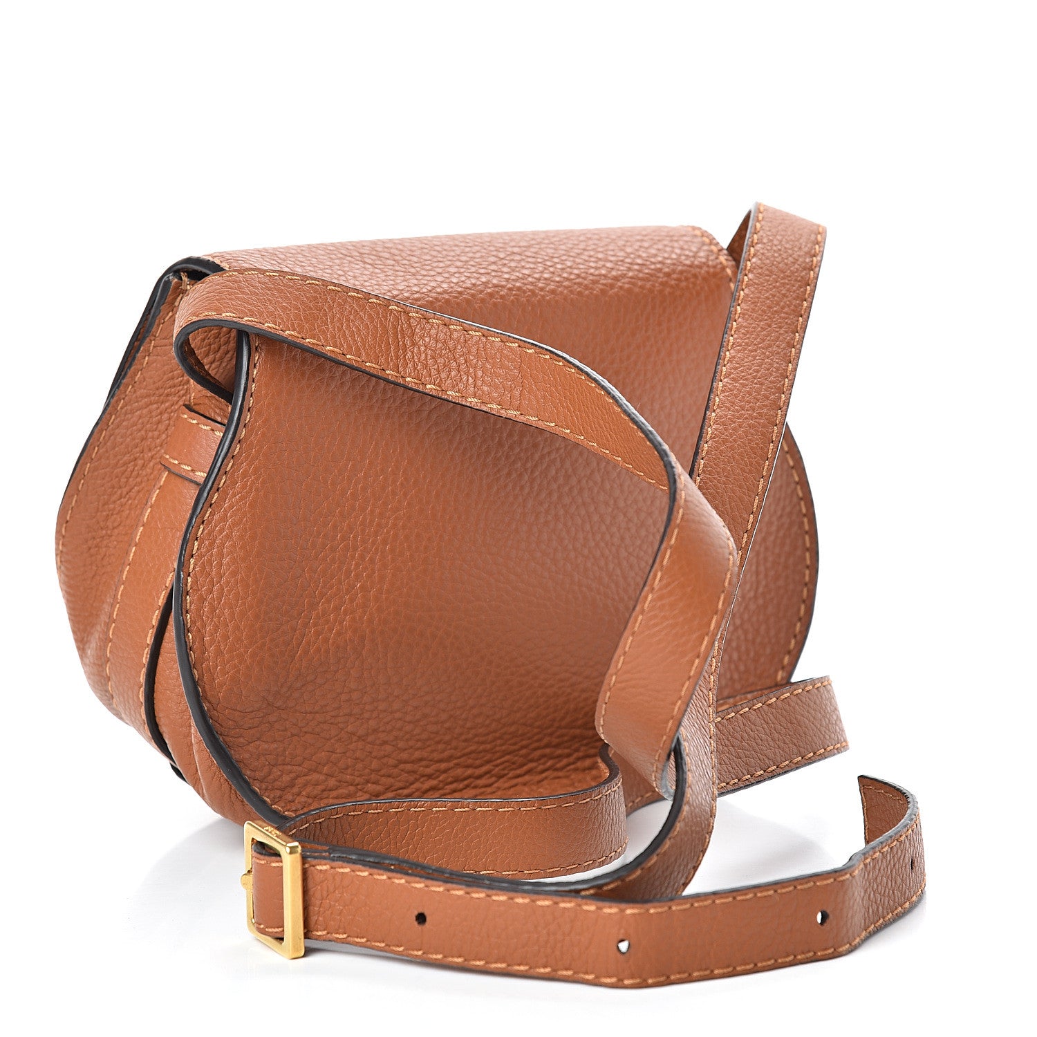 Chloe Calfskin Mini Marcie Round Crossbody Bag Tan 3 of 11