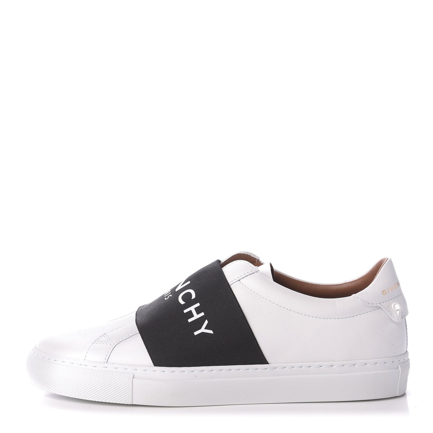 Calfskin Band Logo Womens Urban Street Sneakers 38 White Black
