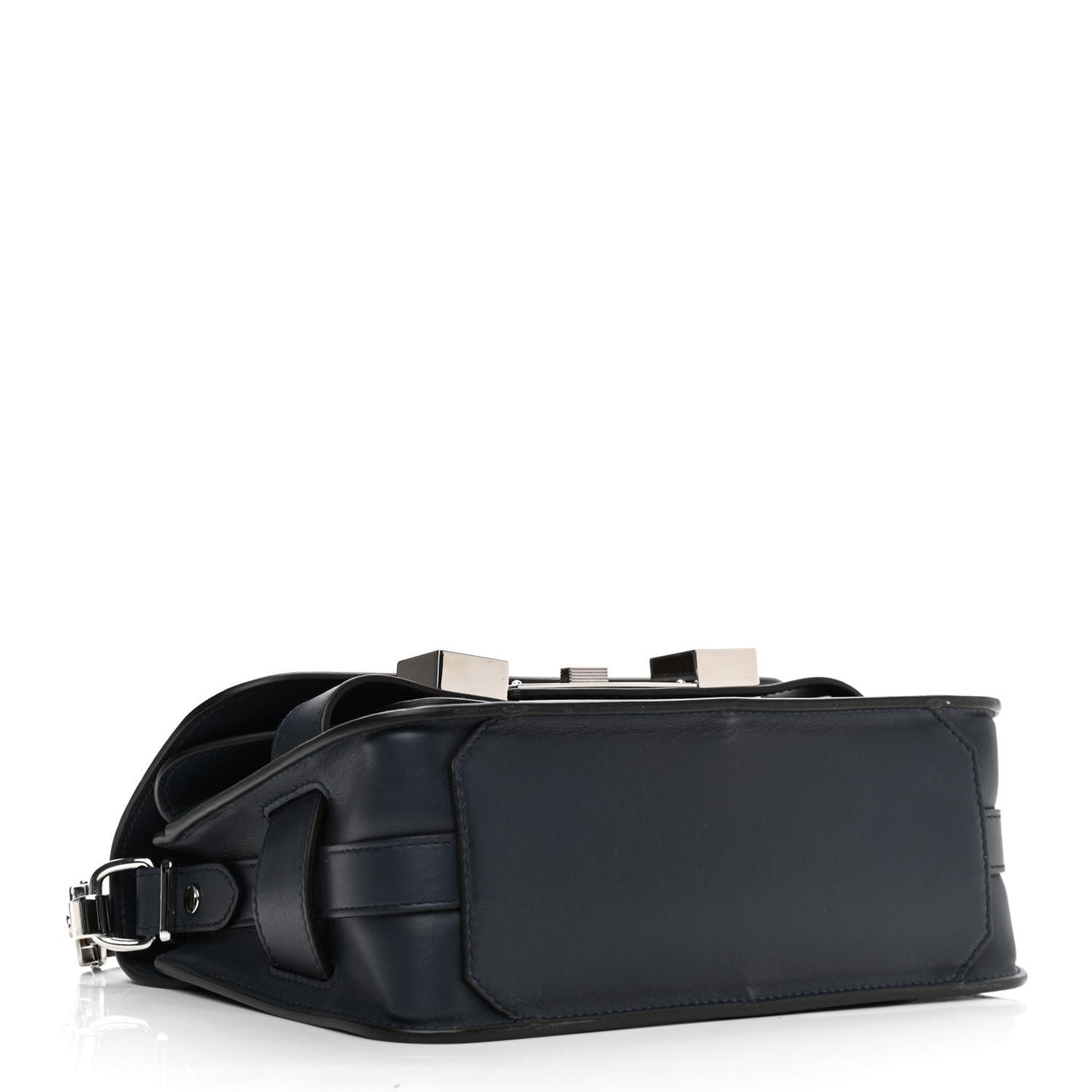 Suede Calfskin Mini PS11 Classic Shoulder Bag Dark Navy