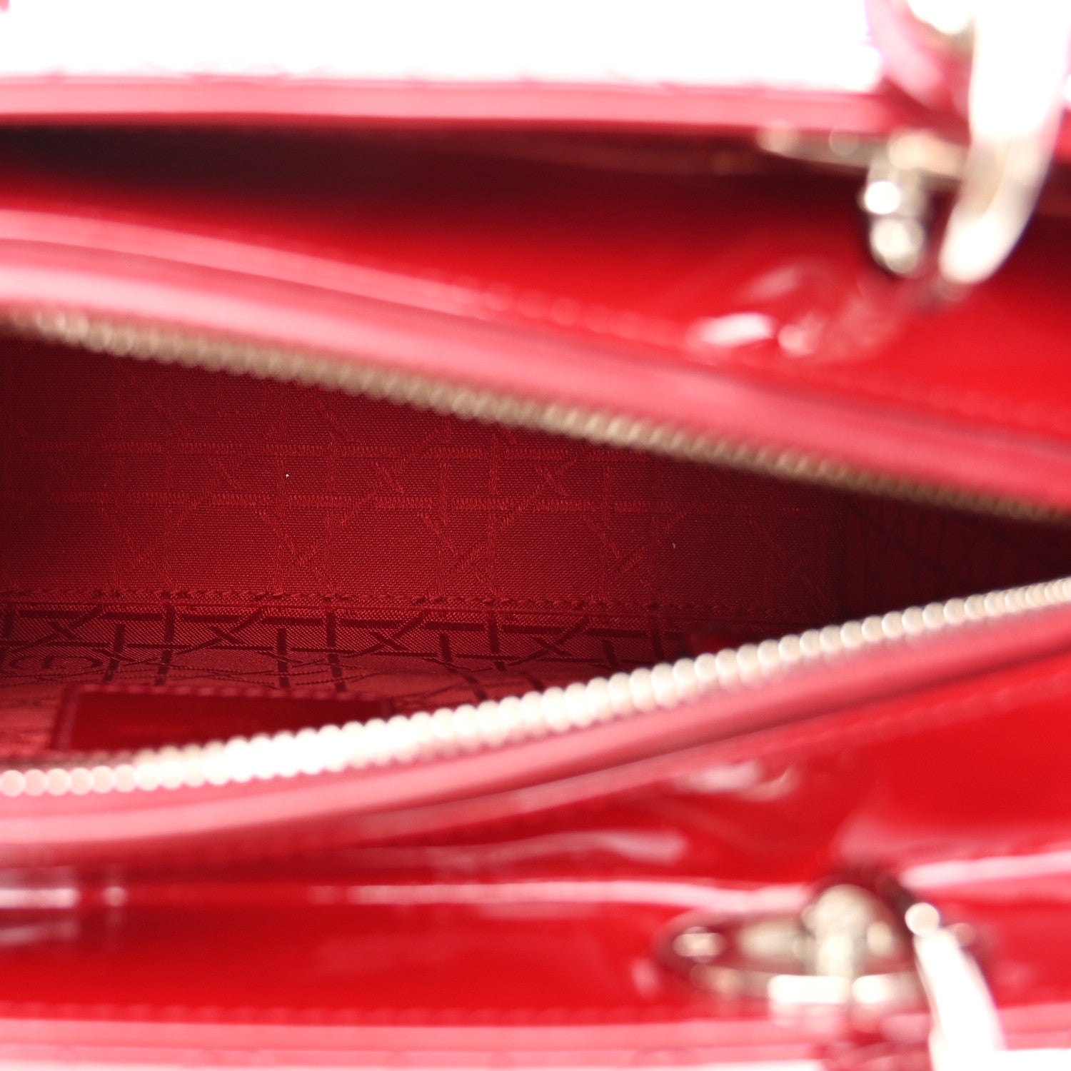 Christian Dior Patent Cannage Medium Lady Dior Red 5 of 11