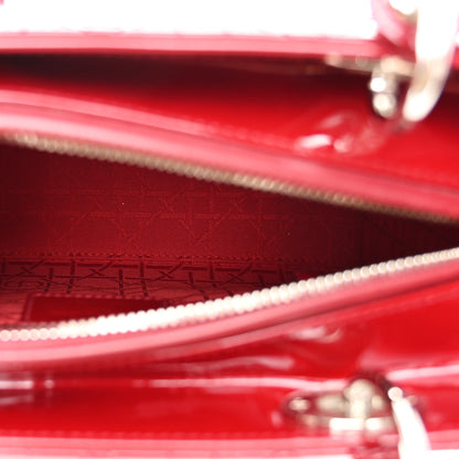 Christian Dior Patent Cannage Medium Lady Dior Red 5 of 11