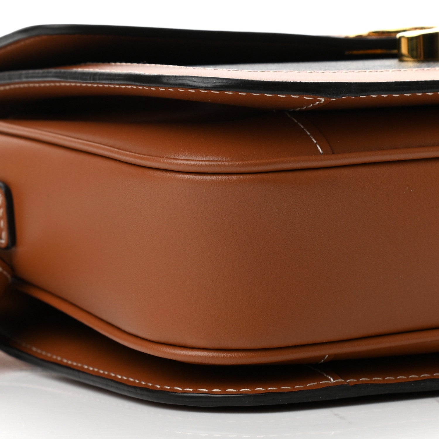 Celine Triomphe Canvas Calfskin Medium Triomphe Bag Tan 4 of 11