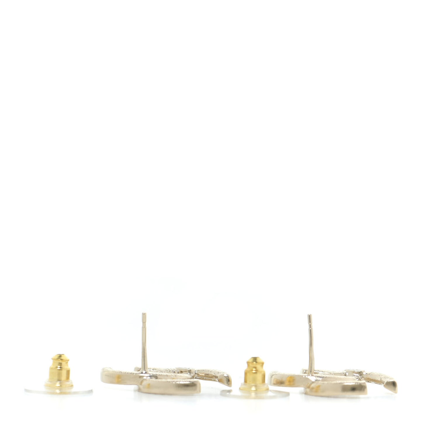 Crystal Large CC Earrings Gold