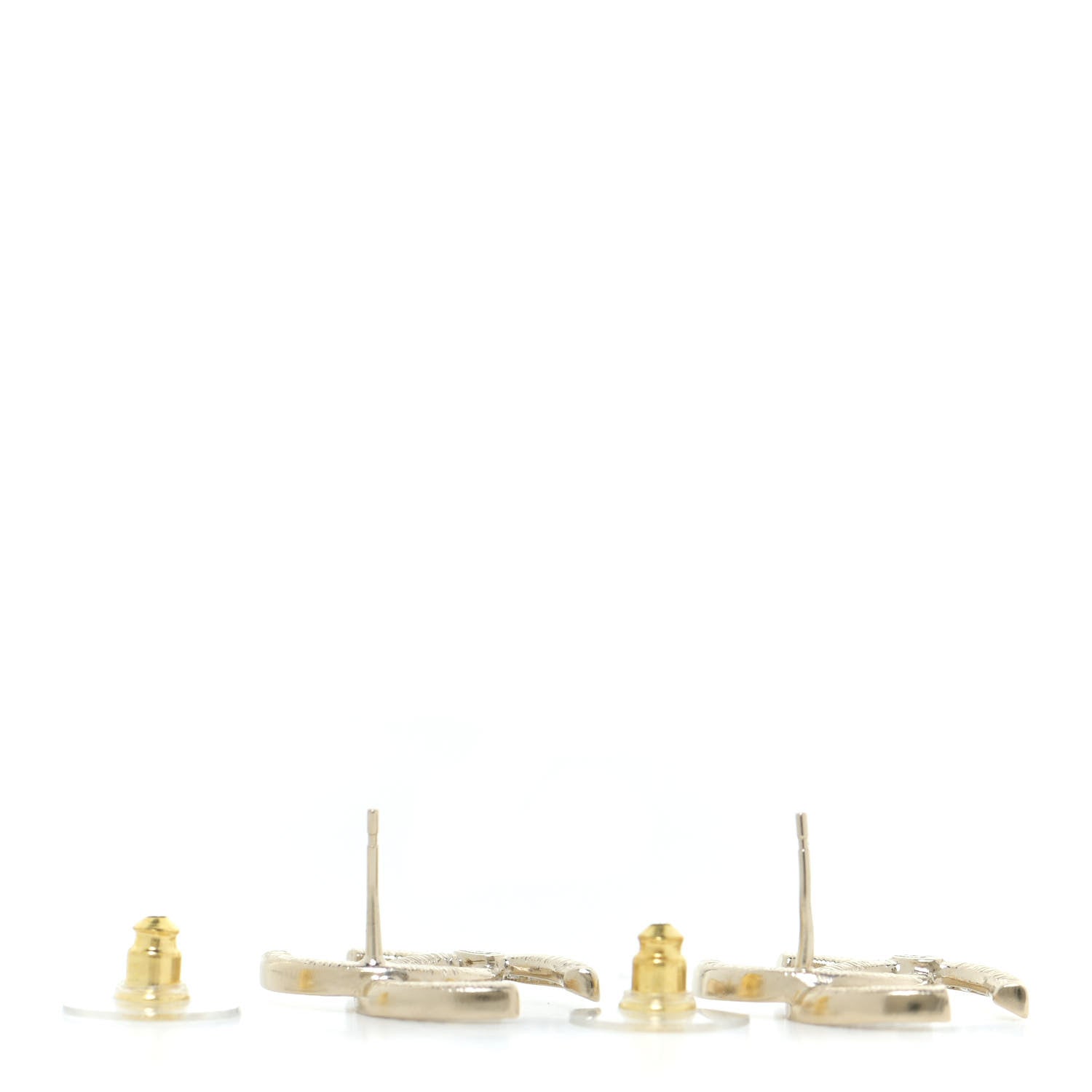 Chanel Crystal Large CC Earrings Gold 3 of 6