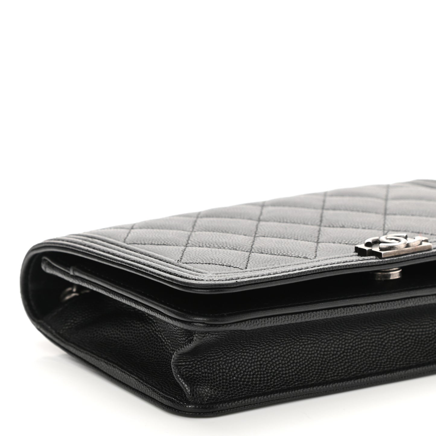 Caviar Quilted Boy Wallet On Chain WOC Black