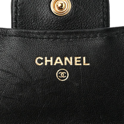 Chanel Lambskin Quilted Top Handle Flap Coin Purse With Chain Black 6 of 12