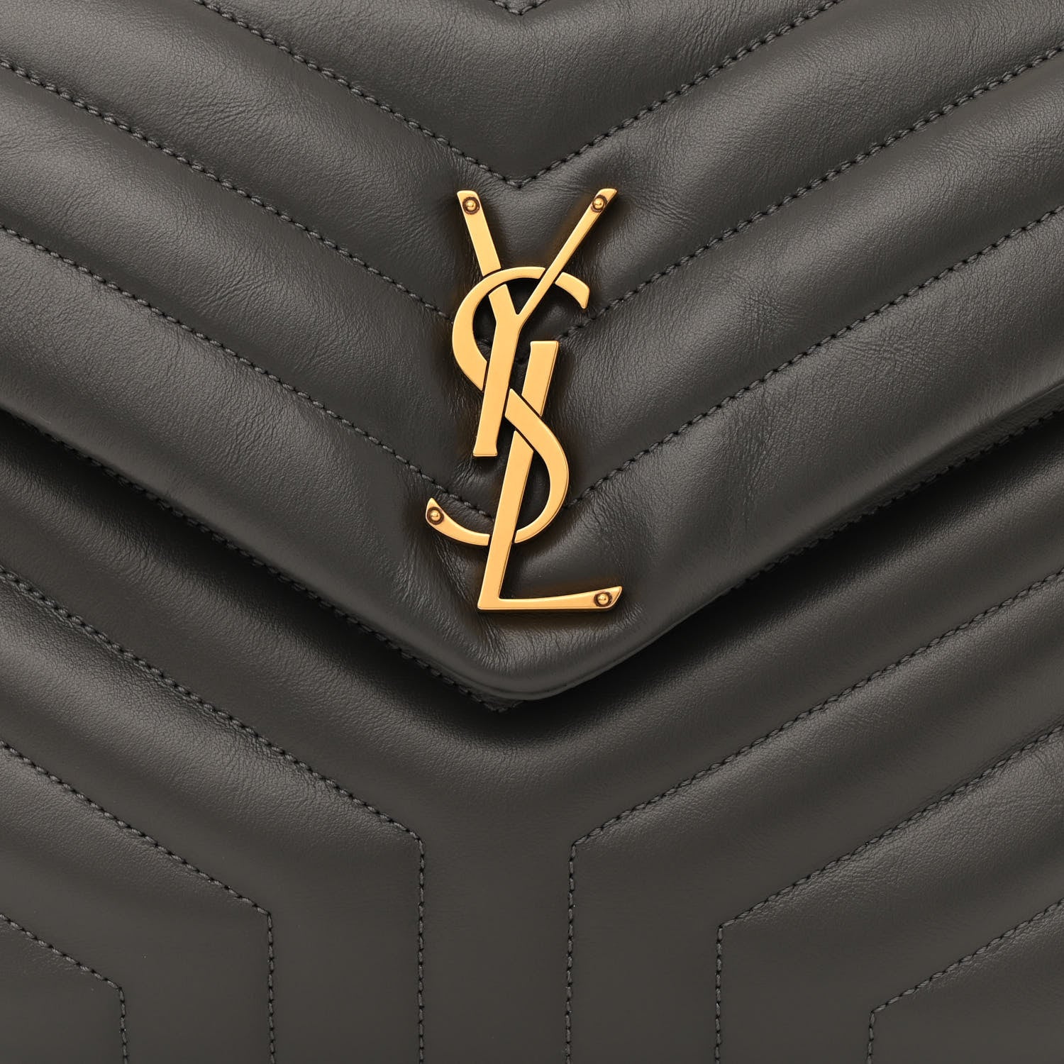 Saint Laurent Calfskin Y Quilted Monogram Medium Loulou Chain Satchel Pebble 10 of 13