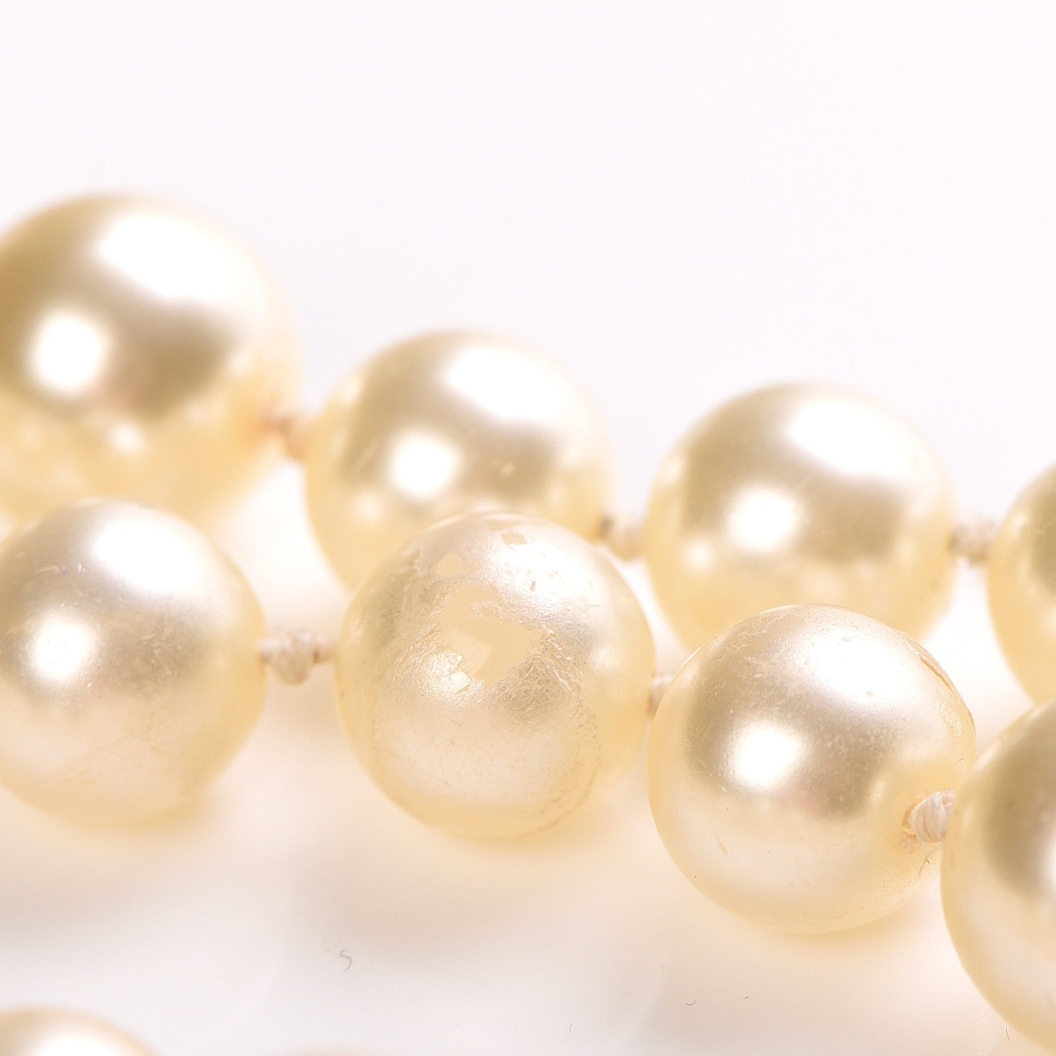 Chanel Graduated Pearl Crystal CC Long Necklace Light Gold 6 of 9