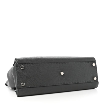 Fendi Cuoio Romano Selleria Bi-Color Medium Peekaboo Iconic Satchel Asfalto Latte 4 of 9