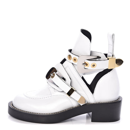 Balenciaga Brushed Calfskin Ceinture Ankle Boots 35 White 1 of 8