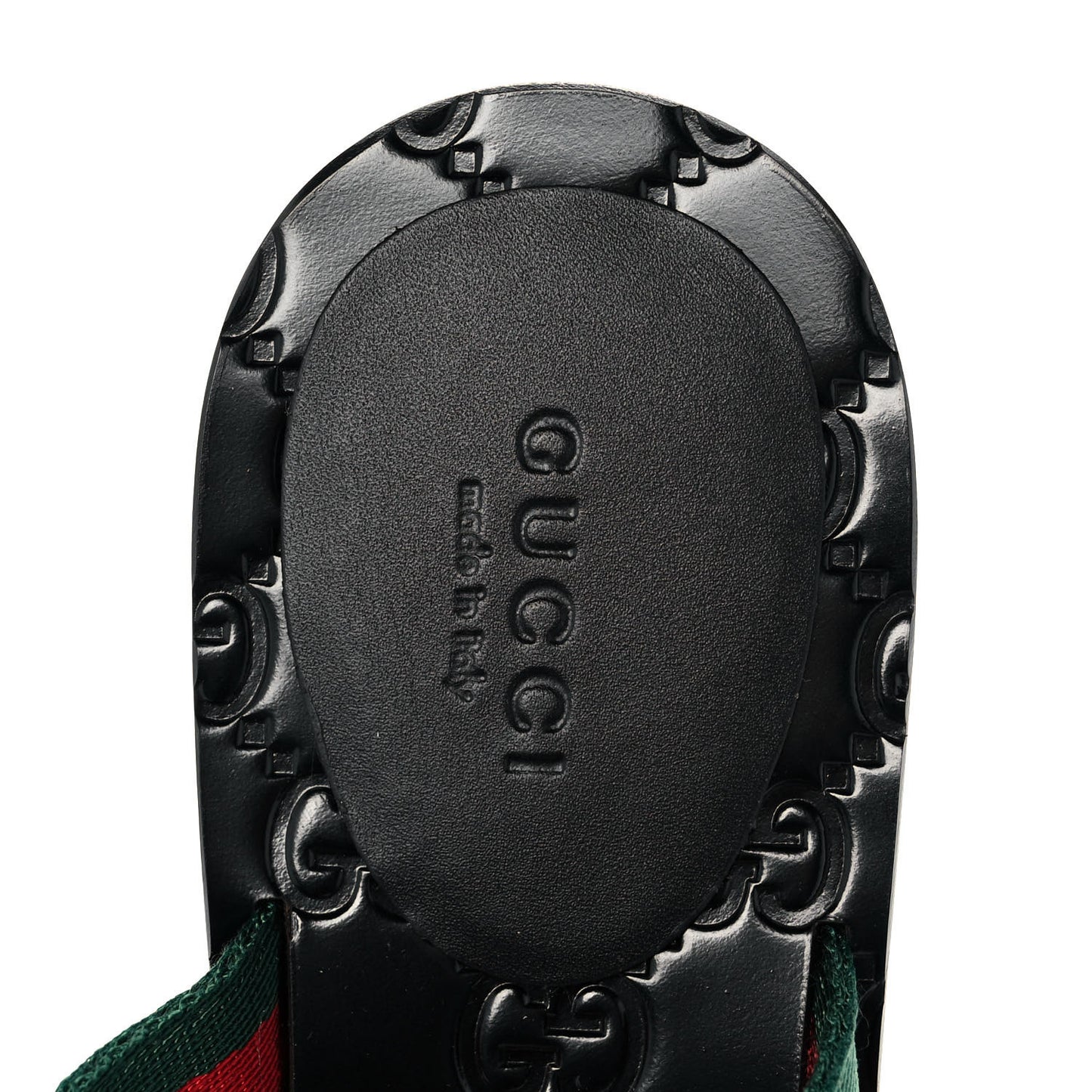 Nylon Guccissima Web Womens Thong Sandals 35.5 Green Red Black