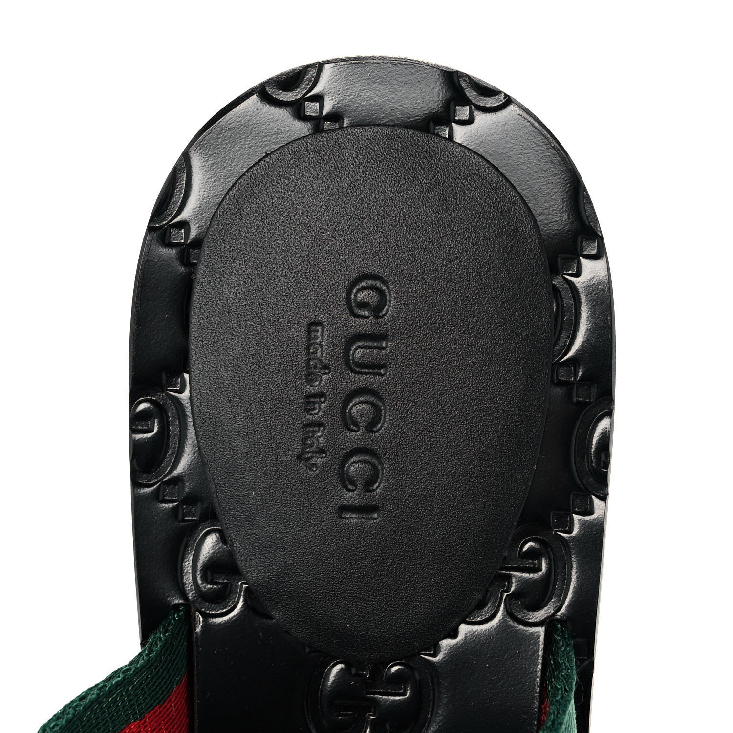 Gucci Nylon Guccissima Web Womens Thong Sandals 35.5 Green Red Black 7 of 8