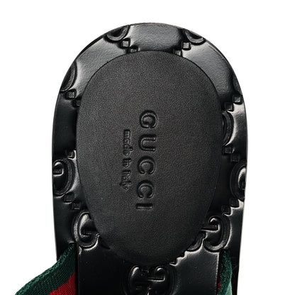 Gucci Nylon Guccissima Web Womens Thong Sandals 35.5 Green Red Black 7 of 8