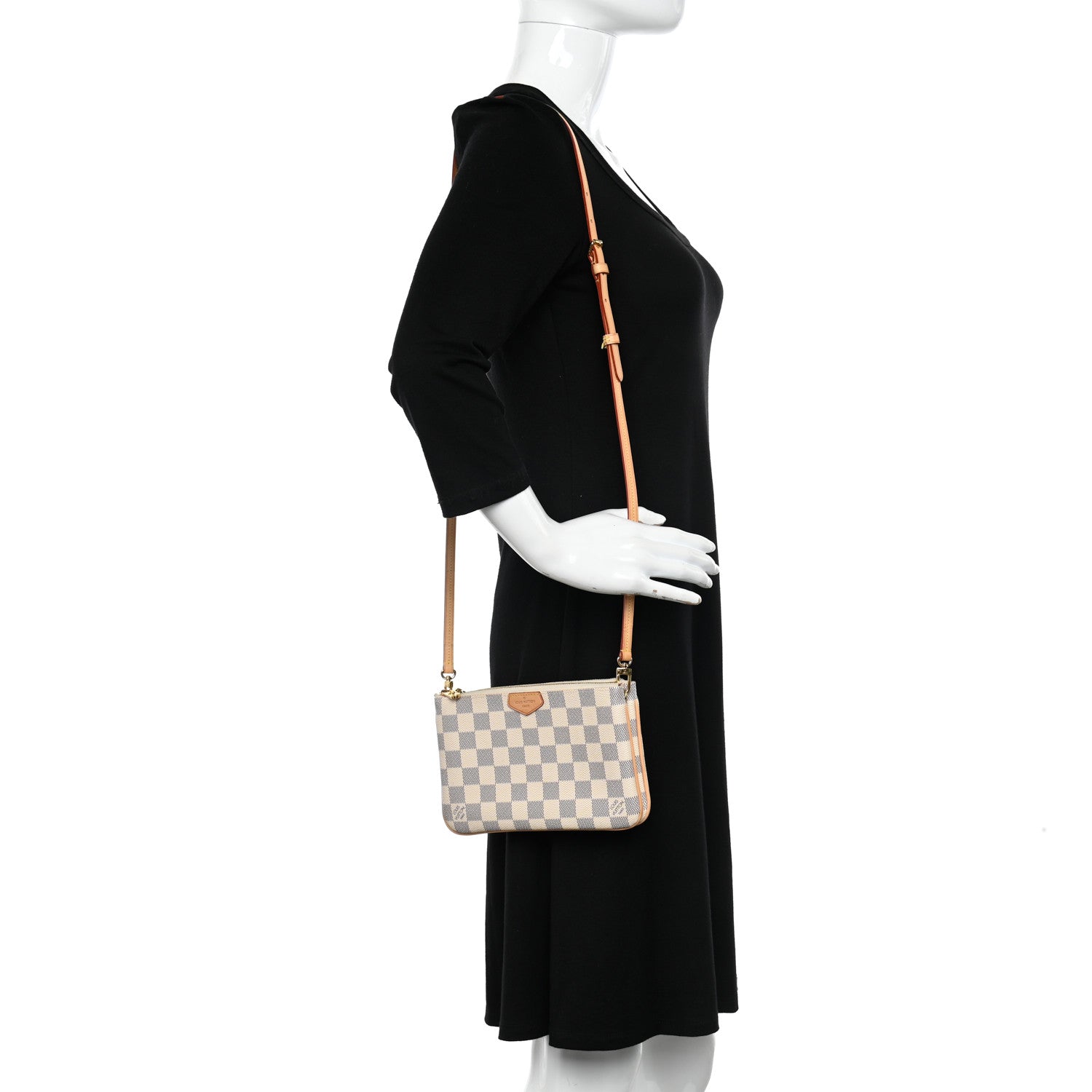 Louis Vuitton Damier Azur Double Zip Pochette 2 of 13