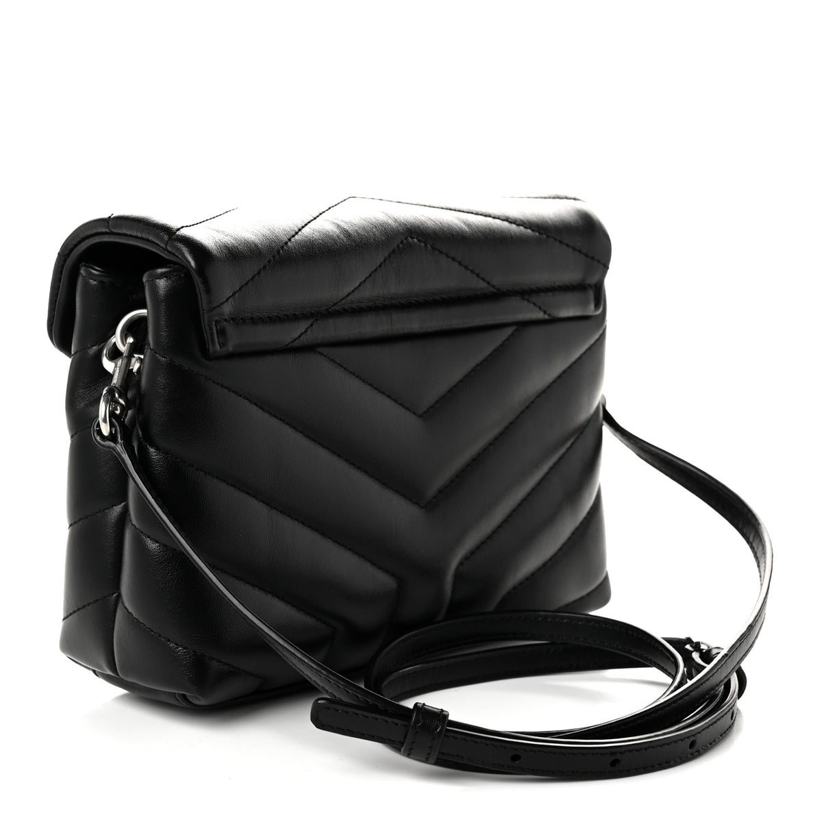 Saint Laurent Calfskin Y Quilted Monogram Toy Loulou Crossbody Bag Black 3 of 10