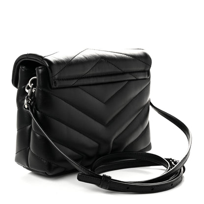 Saint Laurent Calfskin Y Quilted Monogram Toy Loulou Crossbody Bag Black 3 of 10