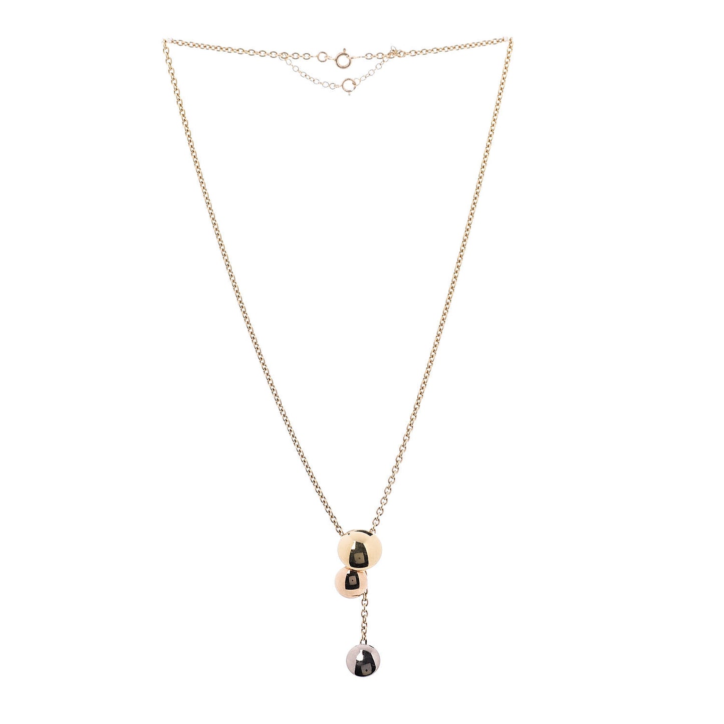 18K Pink Yellow White Gold Sweet Trinity Drop Necklace