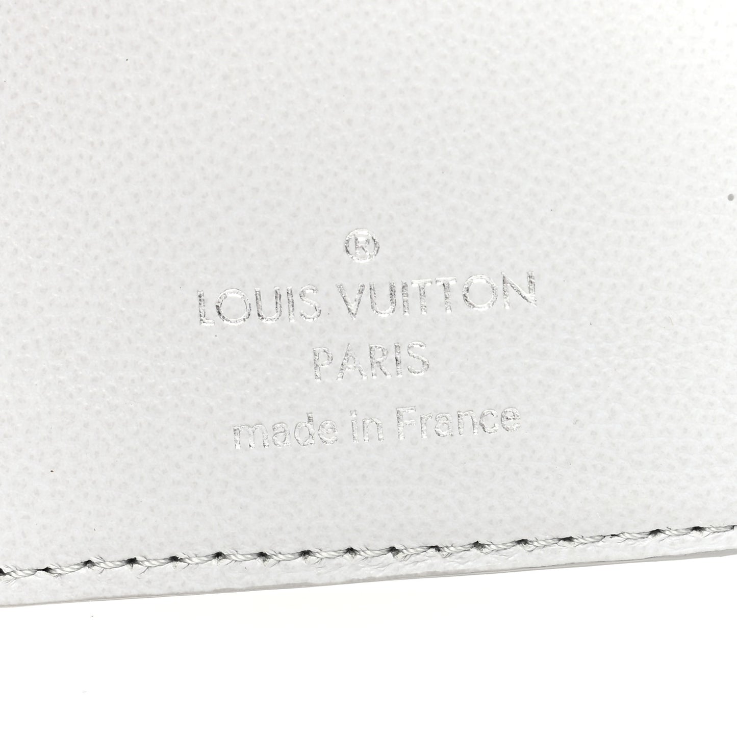 Lambskin Embossed Monogram LV Ski Lou Coussin Wallet Gray