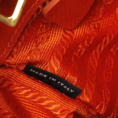 Prada Saffiano Vernice Medium Galleria Double Zip Tote Papaya 8 of 9