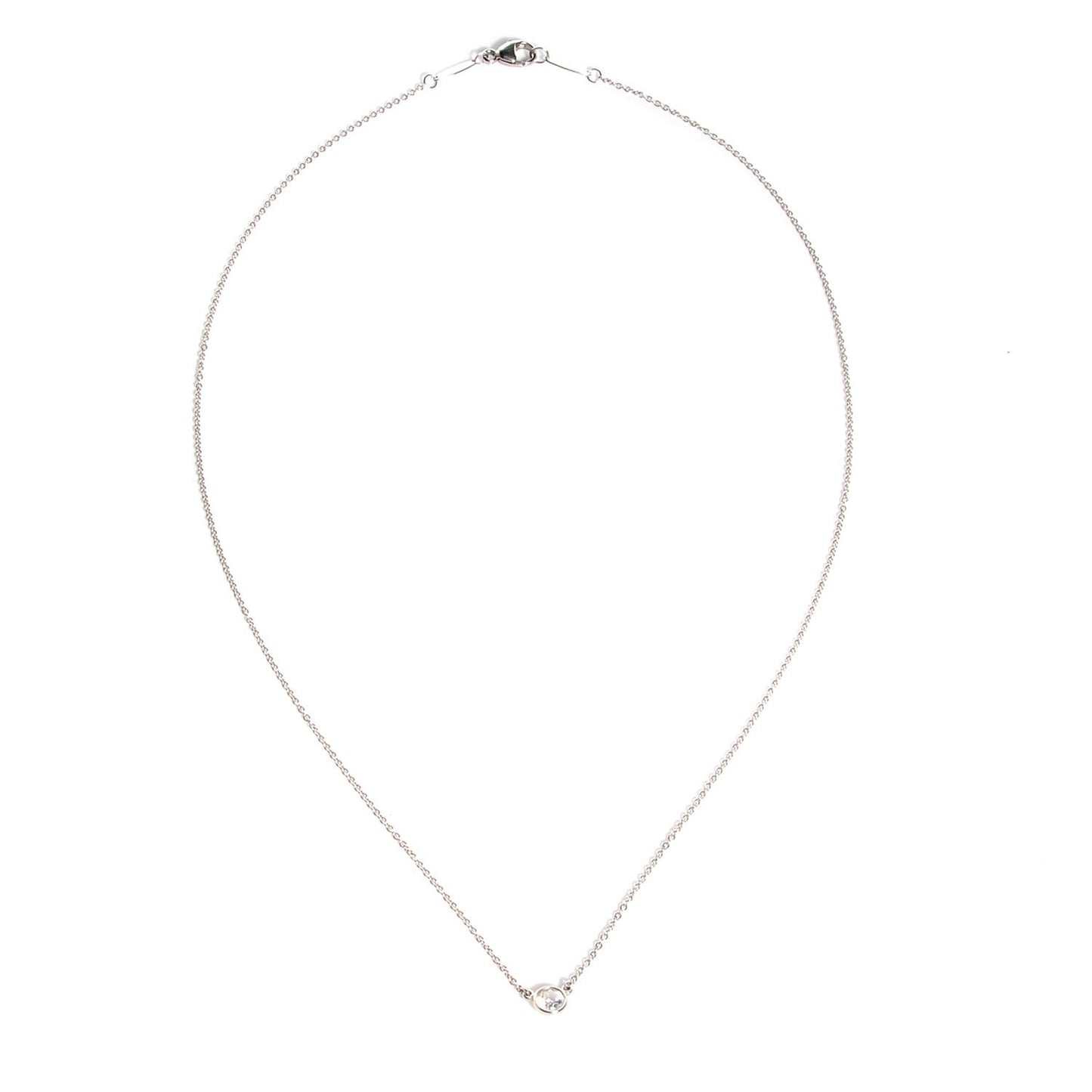 Platinum Diamond .25ct Elsa Peretti Diamonds by the Yard Pendant Necklace
