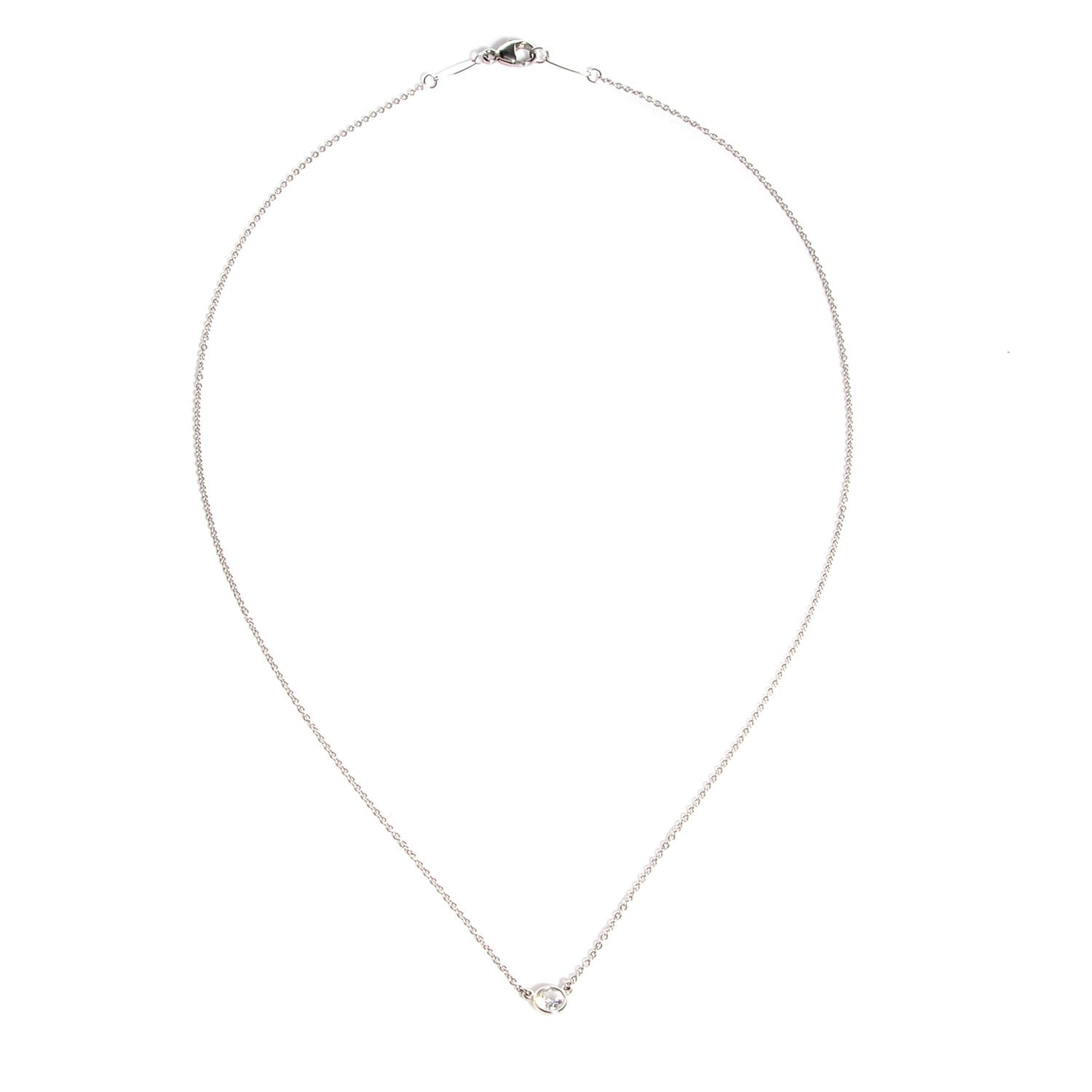 Tiffany Platinum Diamond .25ct Elsa Peretti Diamonds by the Yard Pendant Necklace 3 of 5