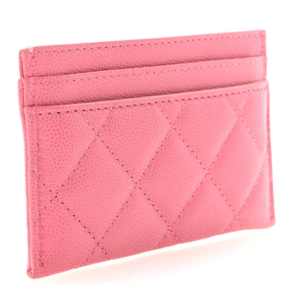 Chanel Caviar Quilted Textured CC Card Holder Pink 3 of 8