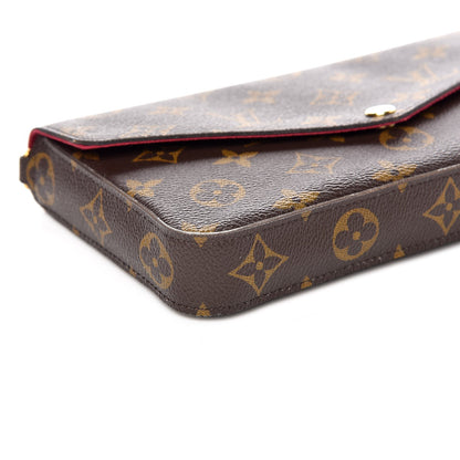 Louis Vuitton Monogram Pochette Felicie Chain Wallet Fuchsia 8 of 9