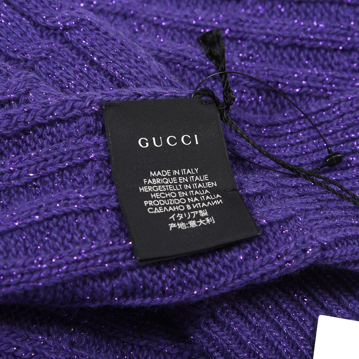 Wool Knit Shine Reg Scarf Parma Violet Dark Purple