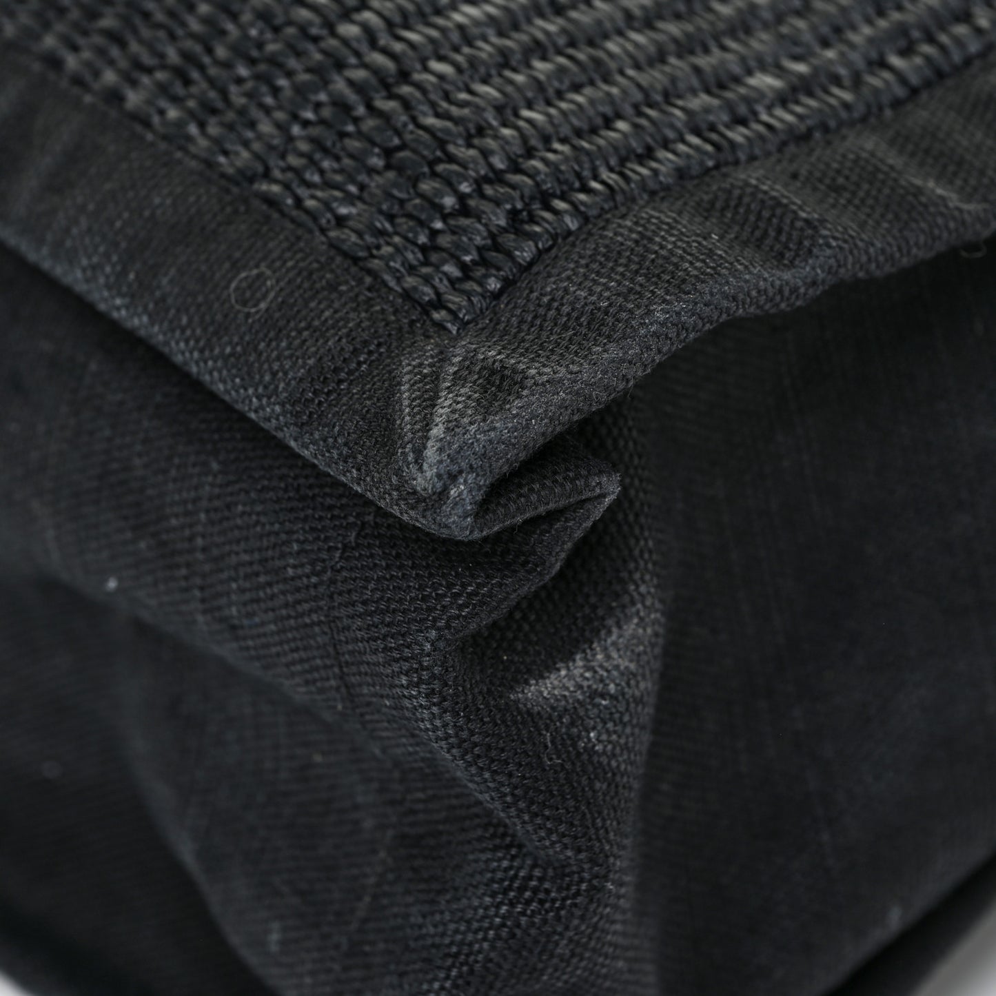 Raffia Linen Calfskin Rive Gauche Tote Black