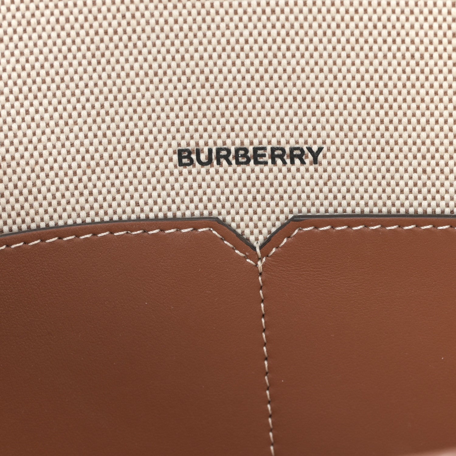 Burberry Canvas Smooth Calfskin Small Pocket Tote Soft Fawn Ecru 6 of 11